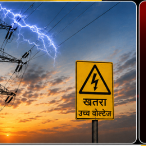 हाथरस। हाईटेंशन लाइन की चपेट में आकर युवक झुलसा