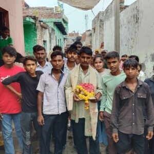 hathras-गौ माता को राष्ट्र माता बनाने के संकल्प लेकर हरिद्वार से सठिया पहुंची यात्रा
