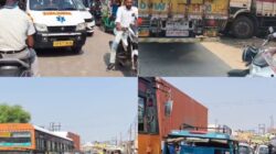 Hathras; रोडवेज बस स्टैंड पर ट्रांसपोर्टरों की मनमानी, जाम में फंसी एंबुलेंससड़क घेरकर खड़े ट्रकों से बिगड़ी यातायात व्यवस्था, नो एंट्री के बावजूद बड़े वाहनों की आवाजाही पर सवाल